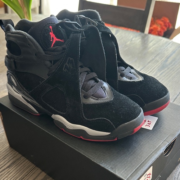 Jordan 8 Retro BG in Black Red and Gray